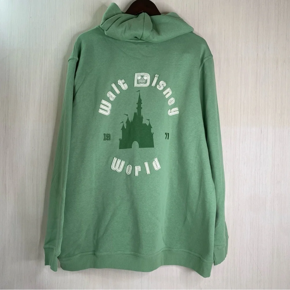 NWT Disney Parks Walt Disney World Logo and Castle Unisex Hoodie Green XXL - Picture 2 of 11
